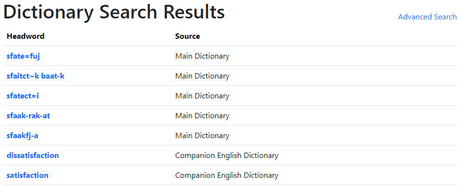 Search Results Example of search results.
